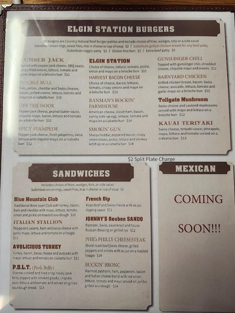 The Elgin Station Grill and Bar Menu image 3